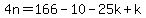 4n=166-10-25k%2Bk