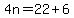 4n=22%2B6