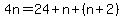 4n=24%2Bn%2B%28n%2B2%29