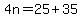4n=25%2B35
