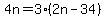 4n=3%282n-34%29