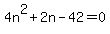 4n%5E2%2B2n-42=0