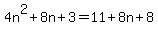 4n%5E2%2B8n%2B3=11%2B8n%2B8