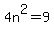 4n%5E2+=+9