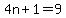4n+%2B+1+=+9