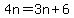 4n+=+3n+%2B+6