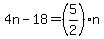 4n-18=%285%2F2%29n