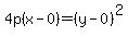 4p%28x-0%29=%28y-0%29%5E2