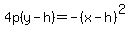 4p%28y-h%29=-%28x-h%29%5E2