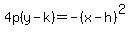 4p%28y-k%29=-%28x-h%29%5E2