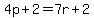4p%2B2=7r%2B2