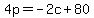 4p=-2c%2B80