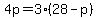 4p=3%2828-p%29