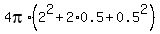 4pi%2A%282%5E2+%2B+2%2A0.5+%2B+0.5%5E2%29