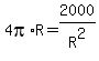 4pi%2AR=2000%2FR%5E2
