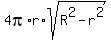 4pi%2Ar%2Asqrt%28R%5E2-r%5E2%29