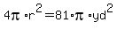 4pi%2Ar%5E2=81%2Api%2Ayd%5E2