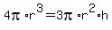 4pi%2Ar%5E3+=+3pi%2Ar%5E2%2Ah