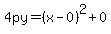 4py=%28x-0%29%5E2%2B0