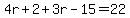 4r%2B2%2B3r-15=22