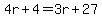 4r%2B4=3r%2B27