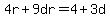 4r%2B9dr=4%2B3d