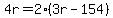 4r=2%283r-154%29
