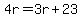 4r=3r%2B23