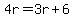 4r=3r%2B6