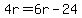 4r=6r-24