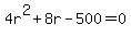 4r%5E2%2B8r-500=0