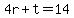 4r+%2B+t+=+14