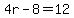 4r-8=12