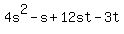 4s%5E2-s%2B12st-3t