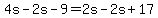 4s-2s-9=2s-2s%2B17