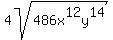 4sqrt%28486x%5E12y%5E14%29