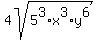 4sqrt%285%5E3%2Ax%5E3%2Ay%5E6%29%29