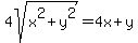 4sqrt%28x%5E2%2By%5E2%29=4x%2By