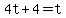 4t%2B4=t