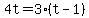 4t=3%28t-1%29