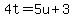 4t=5u%2B3