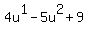 4u%5E1-5u%5E2%2B+9