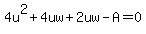 4u%5E2%2B4uw%2B2uw-A=0