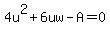 4u%5E2%2B6uw-A=0