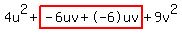 4u%5E2%2Bhighlight%28-6uv%2B-6uv%29%2B9v%5E2