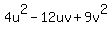 4u%5E2-12uv%2B9v%5E2