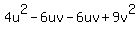 4u%5E2-6uv-6uv%2B9v%5E2