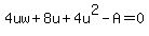 4uw%2B8u%2B4u%5E2-A=0