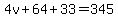 4v%2B64%2B33=345