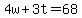 4w%2B3t=68